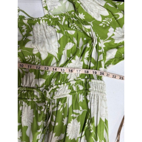 Ava & Viv Midi Dress 3X Cottage Core Green Floral Prairie BOHO Western Ruffle - Picture 6 of 8